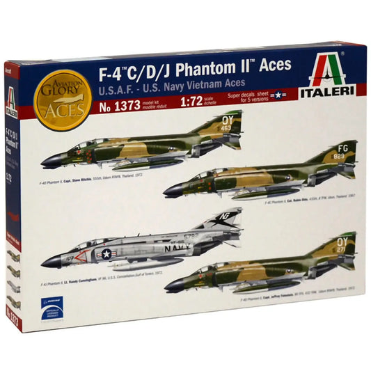 Italeri  F-4 C/D/J Phantom Aces U.S.A.F. - U.S. Navy Vietnam Aces Plastic Model Kit No. 1373 1/72nd Scale