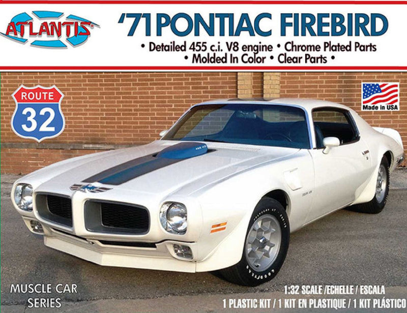 Atlantis 1971 Pontiac Firebird 1/32 Scale Plastic Car Model Kit No. ATL2009