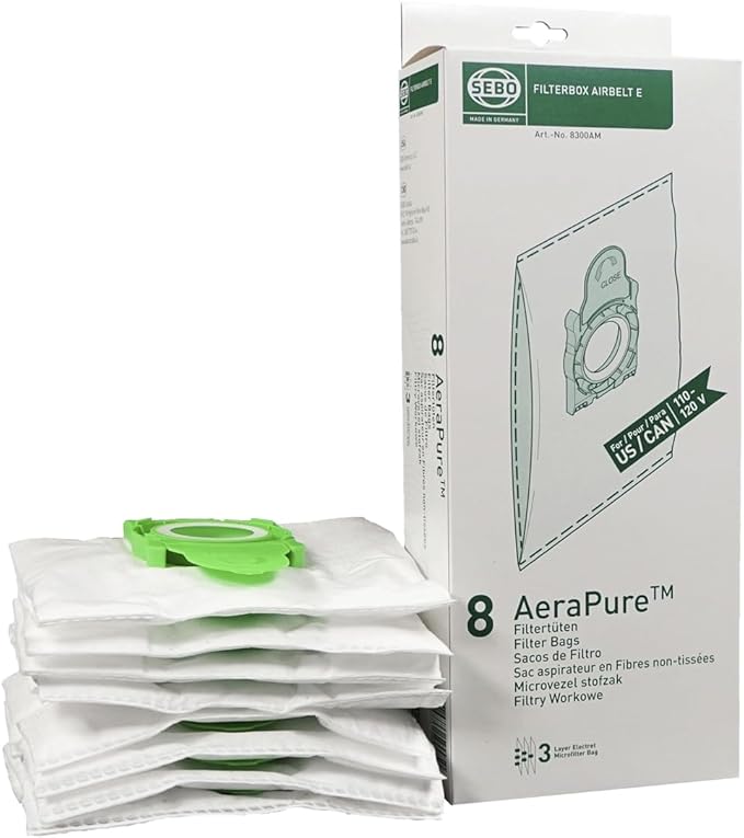 SEBO Vacuum Cleaner Bags 8 Pack No. 8300AM