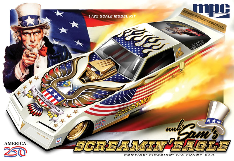 MPC Screamin Eagle Pontiac Firebird T/A Funny Car 1/25th Scale Plastic Car Model No. MPC1044