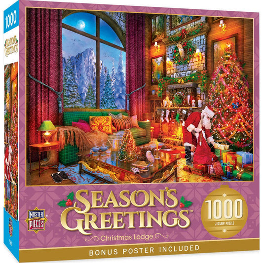 Season's Greetings - Christmas Lodge 1000 Piece Jigsaw Puzzle