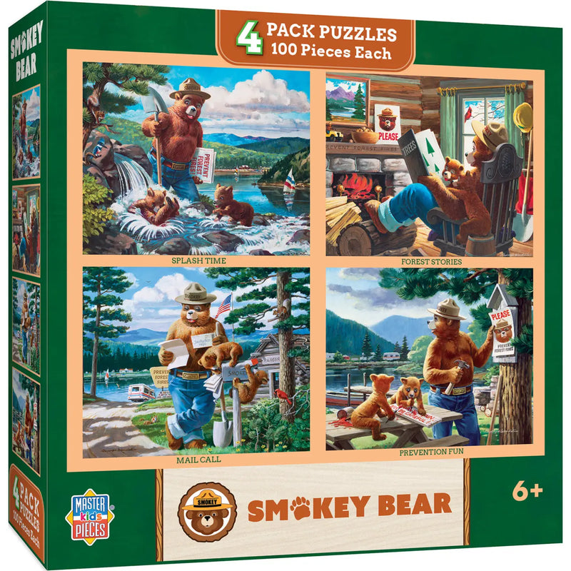 Master Pieces Smokey Bear 4-Pack 100 Piece Puzzles No.12122