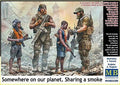 MB Somewhere on our planet. Sharing a smoke. 1/35th Scale Plastic Model (4 Figure Set) No. 35200