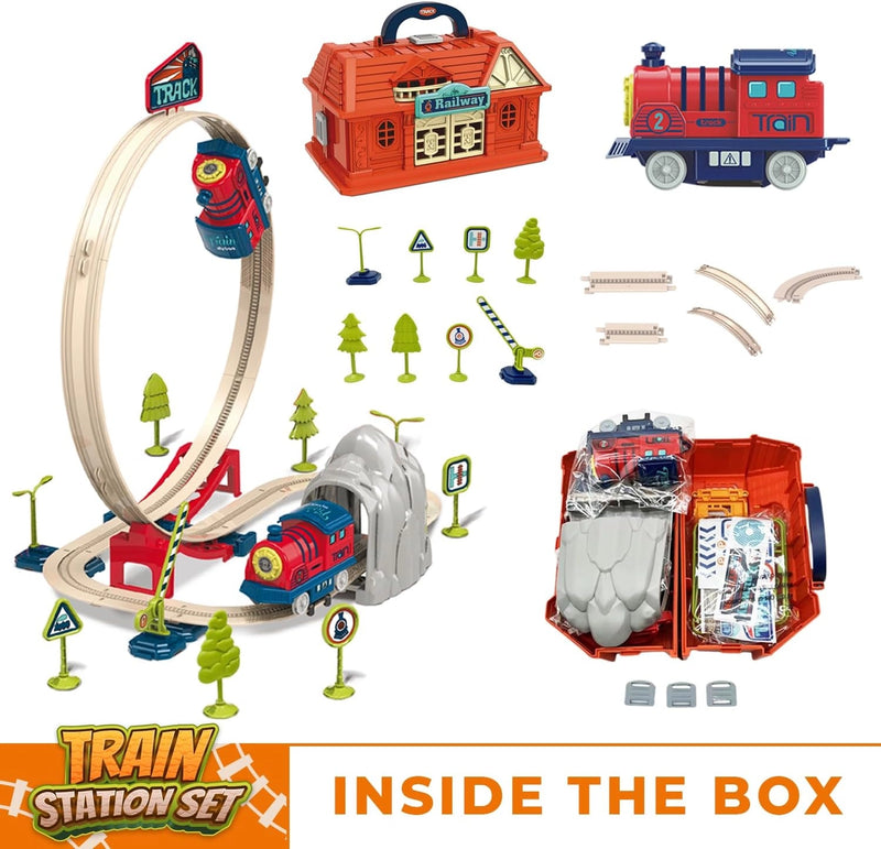 Atlasonix Train Station Set for Toddlers