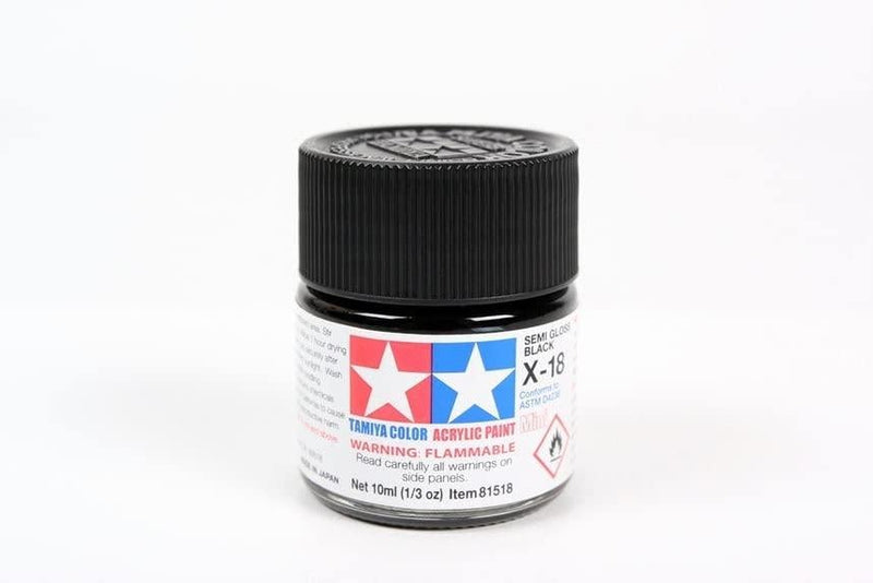 TAMIYA USA Tam81518 Acrylic Mini X18 Semi Gloss Black