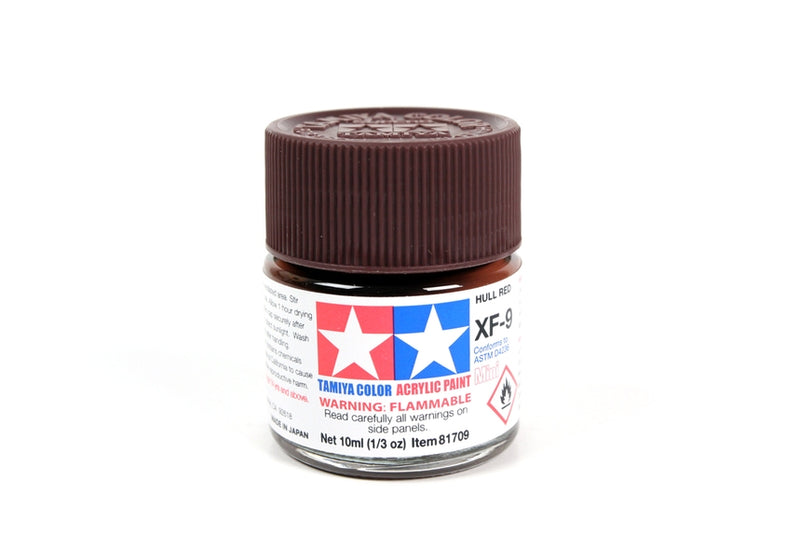 TamIYA 81709 XF-9 Hull Red Acrylic Mini Paint 10 ml. Bottle