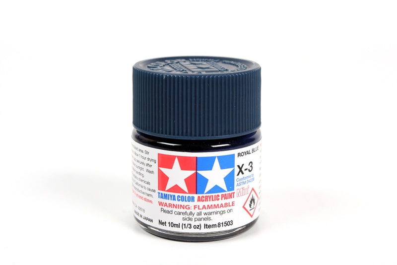 TamIYA Acrylic Mini X3 Royal Blue Tam81503 Plastics Paint Acrylic