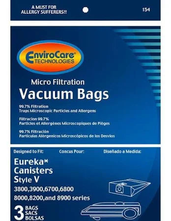 Envirocare Technologies 3 Pack  Eureka Style V Vacuum Bags