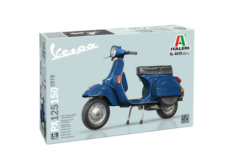 Italeri Vespa PX125150 1978 1/9th Scale Plastic Motorcycle Model Kit No. ITA4645S