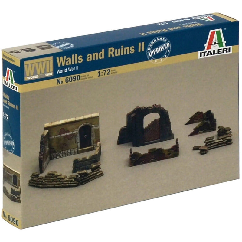 Italeri WWII Walls & Ruins II Plastic Model Kit No. 6090 1/72nd Scale