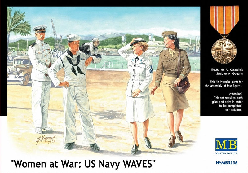 Master Box 1/35th Scale Women at War: Us Navy Waves (4 Figures) No. MB3556