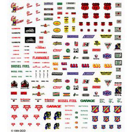 WS 574 Dry Transfer Mini Service Station Signs