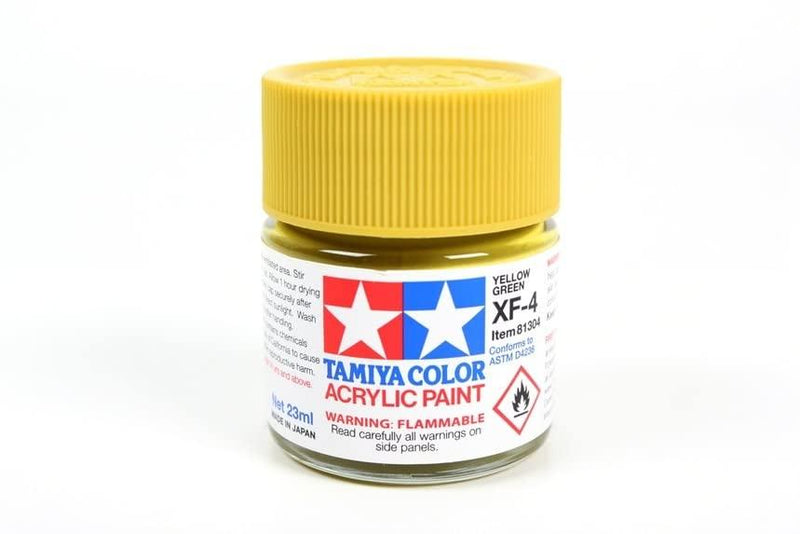 Tamiya Acrylic XF-4 Flat Yellow Green .78 oz. Paint