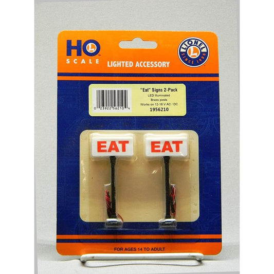 Lionel 1956210 HO Eat Lighted Signs (Pack of 2)