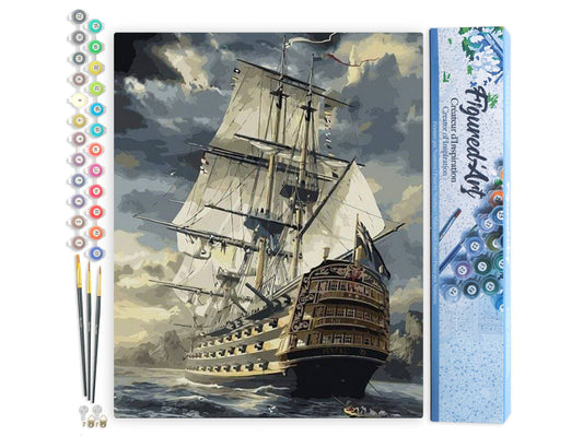 Paint by numbers - Ocean Galleon: Without frame, 16"x20"