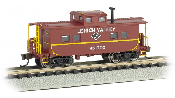 Bachmann Trains - Northeast Steel Caboose - Lehigh Valley #95002 (Tuscan Red) - N Scale