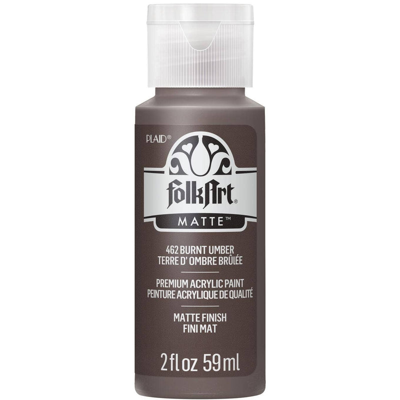 FolkArt Matte Acrylic Paint 2 oz: Burnt Umber