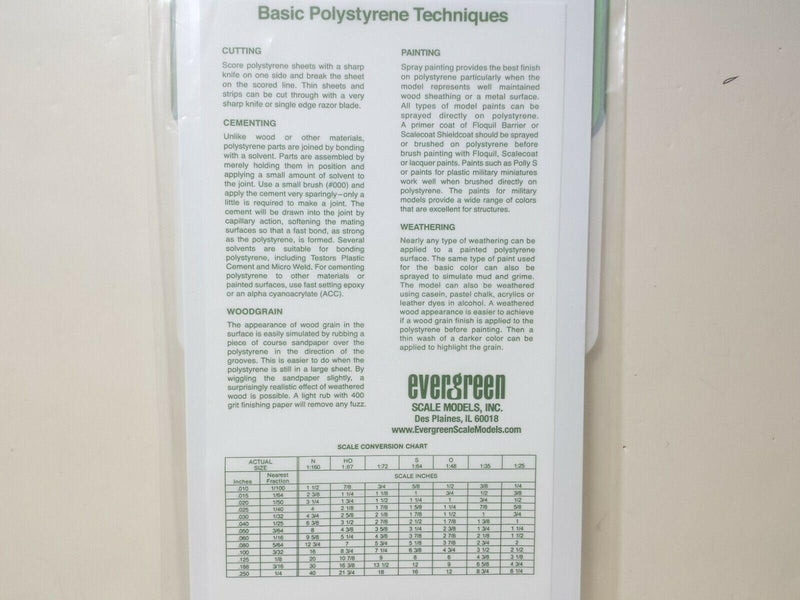 Evergreen Scale Models White Sheet .100 x 6 x 12 1 EVG9100 Plastic Building Supplies