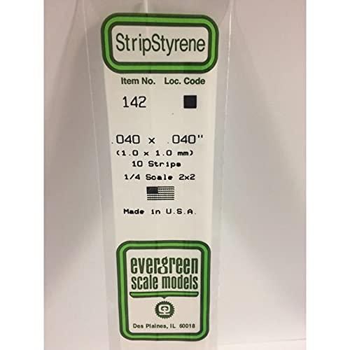 Evergreen Scale Models Strip .040 x .040 10 EVG142 Plastic Building Supplies