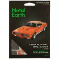 Model Kit 1969 Pontiac GTO Judge Orange with Black Stripes (Moderate Difficulty) Steel Model by Metal Earth