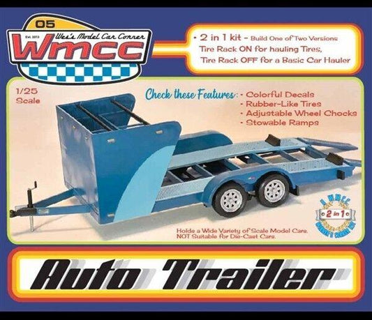 Salvino Jr Wes's Auto Race Car Axle Transport Trailer Plastic Model Kit 1/25