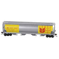 Bachmann 19136 HO Scale Gov of Canada Yellow 4 Bay Cylindrical Grain Hopper