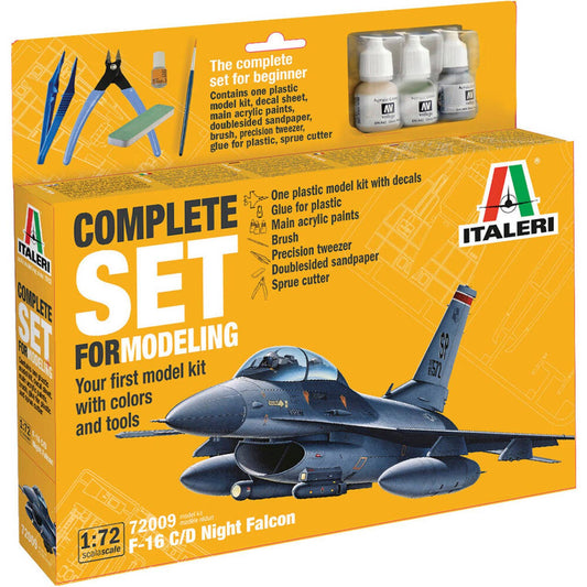 Italeri F-16 C/D Night Falcon - Starter Kit 1/72nd Scale No. 72009