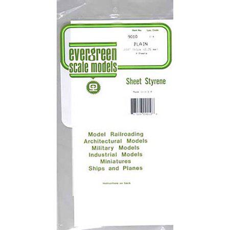 Evergreen Scale Models White Sheet .010 x6 x 12 4 EVG9010 Plastic Building Supplies