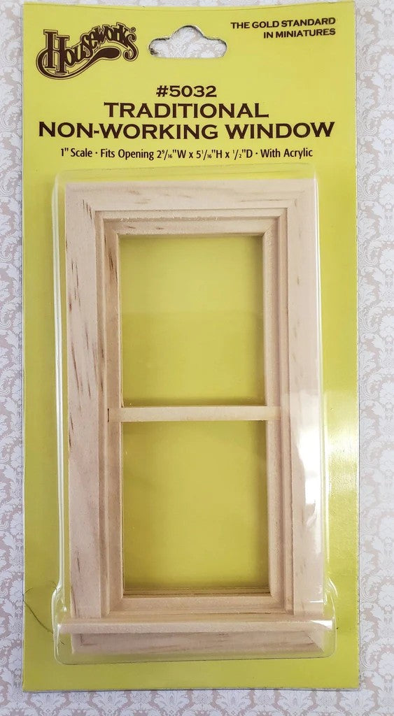 Dollhouse Miniature Traditional Non-Working Window. Houseworks Number 5032