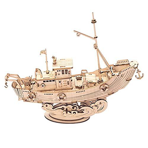 Hands Craft 3D Modern Wooden Puzzle: Fishing Ship