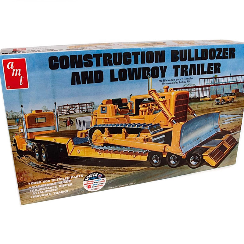 AMT Construction Bulldozer and Lowboy Trailer AMT1218