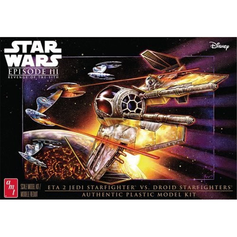 Skill 2 Model Kit ETA 2 Jedi Starfighter VS. Droid Starfighters 4 Model Set "Star Wars Episode III