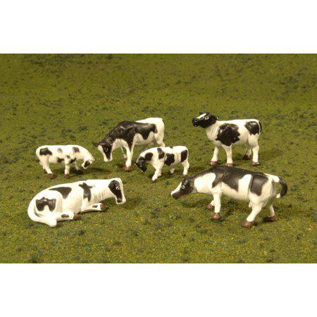 Bachmann Trains - Figures - Cows - Black & White (6pcs/PK)