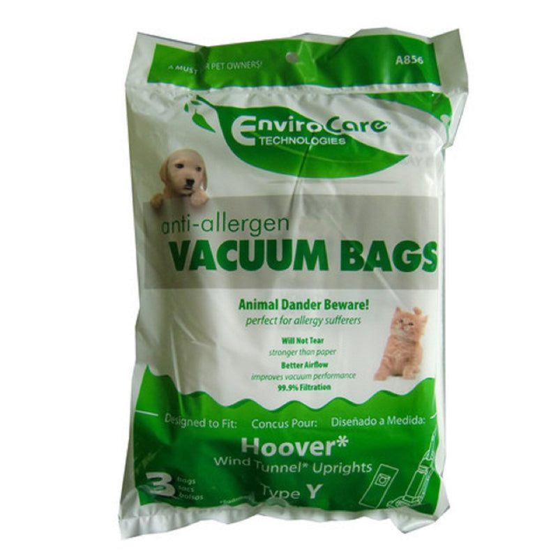 HOOVER Anti-Allergen Type Y Bags Windtunnel Vacuum (Pack of 3) by Enivorcare