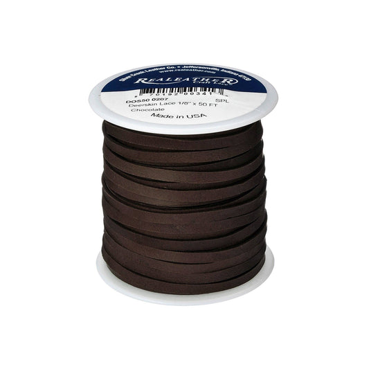 1/8" Deerskin Leather Lace, 50 ft -Leathercraft Craft Supply