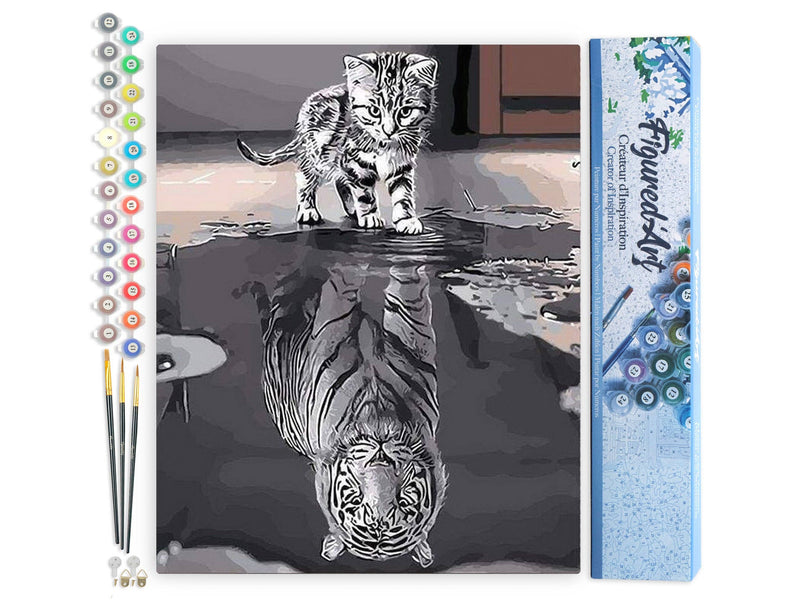 Paint by numbers - Kitten Reflective Tiger: Without frame, 16"x20"