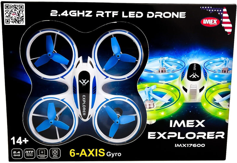 IMEX Explorer 2.4 GHz 6-Axis Gyro Mini Quadcopter Drone (Blue)