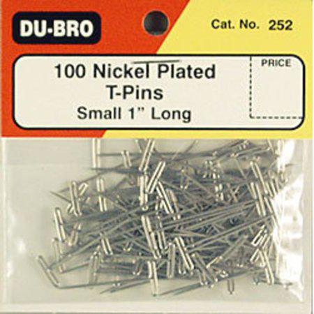 Du-Bro Nickel Plated T-Pin, Designed for Use in Aircraft, Car, Boat, & Helicopter Models, Hold Parts in Place, 1" Long