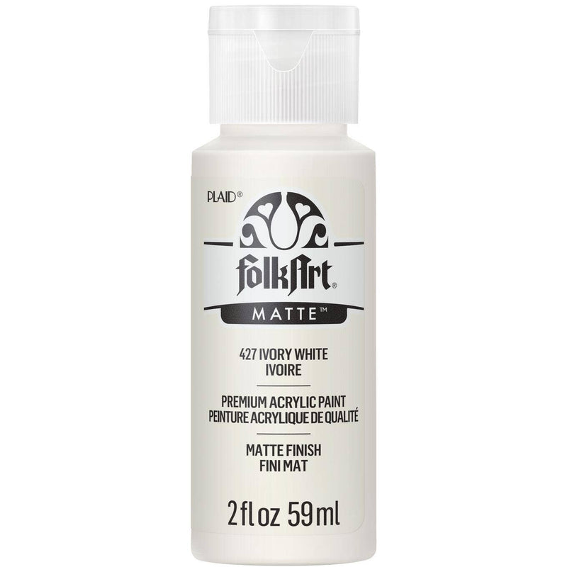 FolkArt Matte Acrylic Paint 2 oz: Ivory White