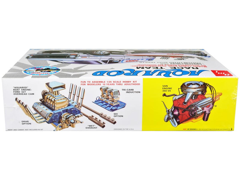 Skill 2 Model Kit Chevrolet Custom Van with Drag/Ski Boat and Trailer Race Team Model by AMT