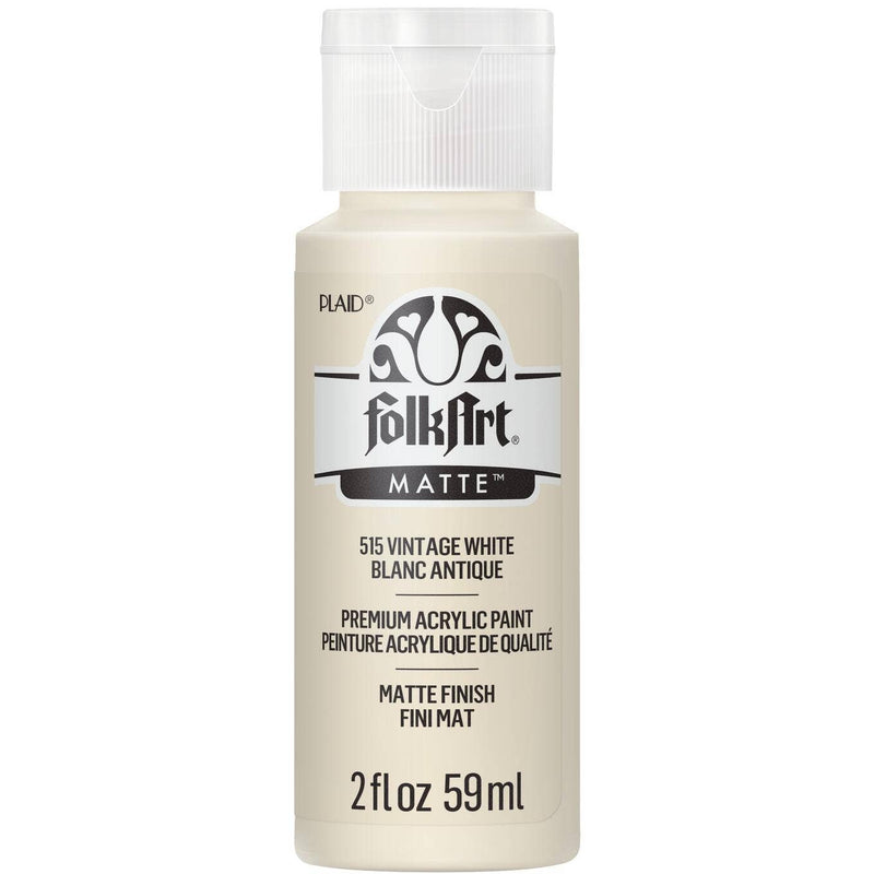 FolkArt Matte Acrylic Paint 2 oz: Vintage White
