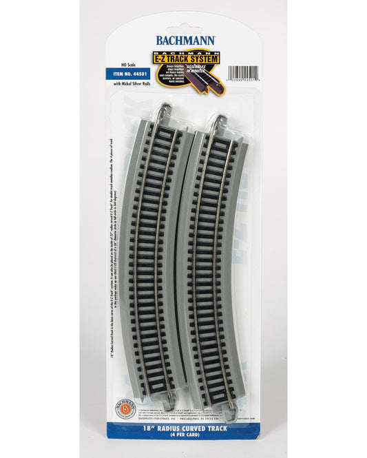 Bachmann Trains HO Scale 18 Curved Nickel Silver E-Z Track