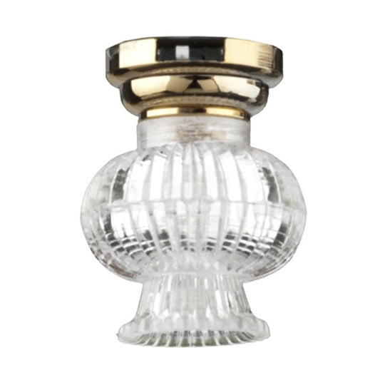 Dolls House Fancy Clear Ceiling Light Miniature 1:12 Lighting LED Battery Lamp