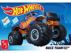 Skill 2 Model Kit Hot Wheels Race Team Monster Truck 1/25 Scale Model by AMT