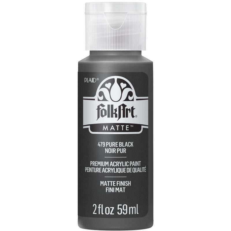 FolkArt Matte Acrylic Paint 2 oz: Pure Black
