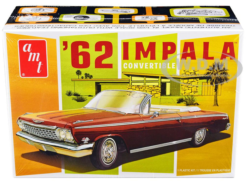 1355M Skill 2 1962 Chevrolet Impala Convertible 1/25 Scale Model Kit by AMT