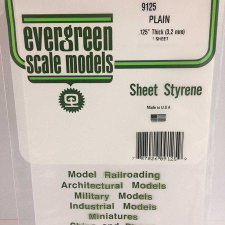 Evergreen Scale Models White Sheet .125 x 6 x 12 1 EVG9125 Plastic Building Supplies