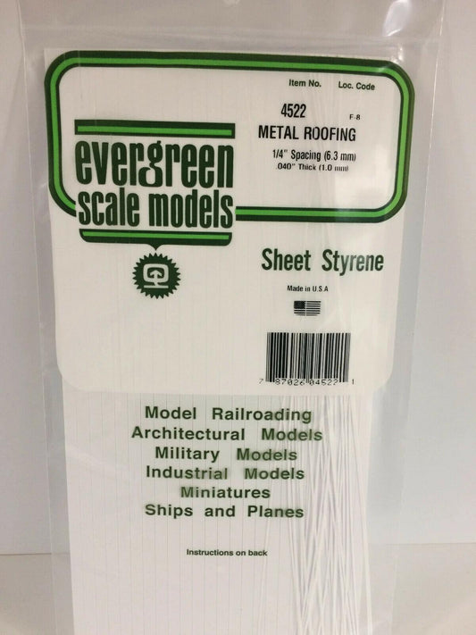 Evergreen Scale Models Seam Roof 1/4 Building Supplies