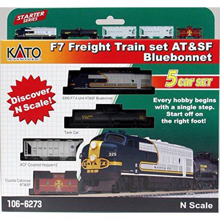 Kato 1066273 N Scale Santa Fe Bluebonnet F7 Freight Set Multi-Colored