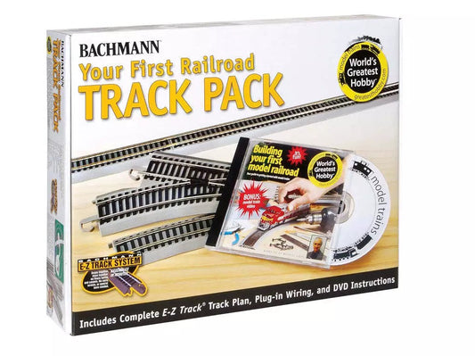 Bachmann Trains Snap-Fit E-Z Track World’s Greatest Hobby First Railroad Track Pack - Nickel Silver Rail with Grey Roadbed